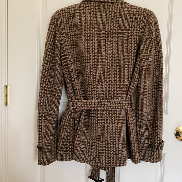 Vintage Ralph Lauren wool, double breasted tweed belted jacket - Picture 2 of 6